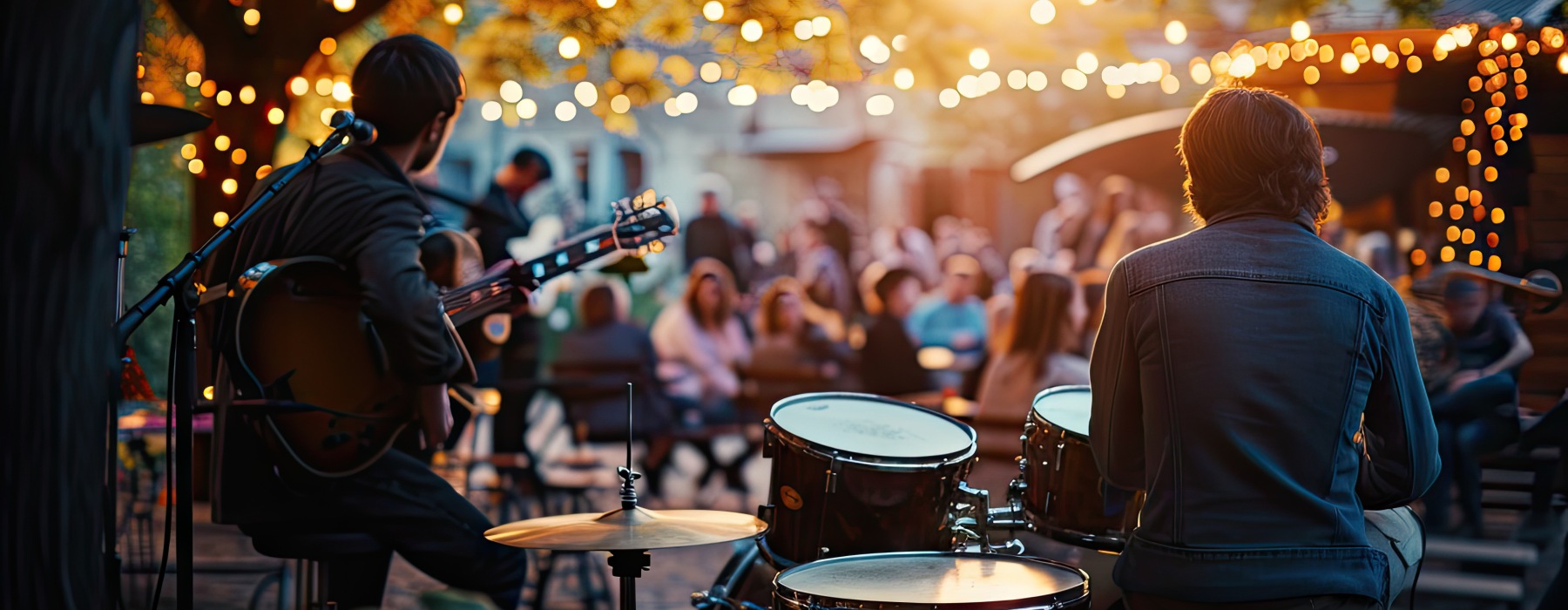 band playing music at bar