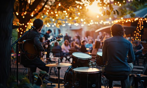 band playing music at bar