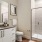 a bathroom with a glass shower
